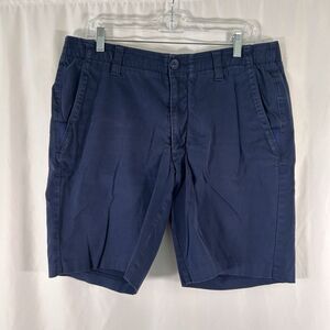 Under Armour Chino Shorts Men's 36 Navy Blue Pockets Cotton Blend Golf